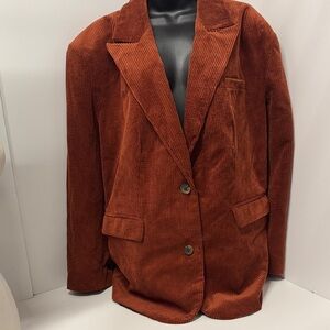 NWT Future Collective Reese Blutstein XL Women's Corduroy Blazer Jacket in Rust